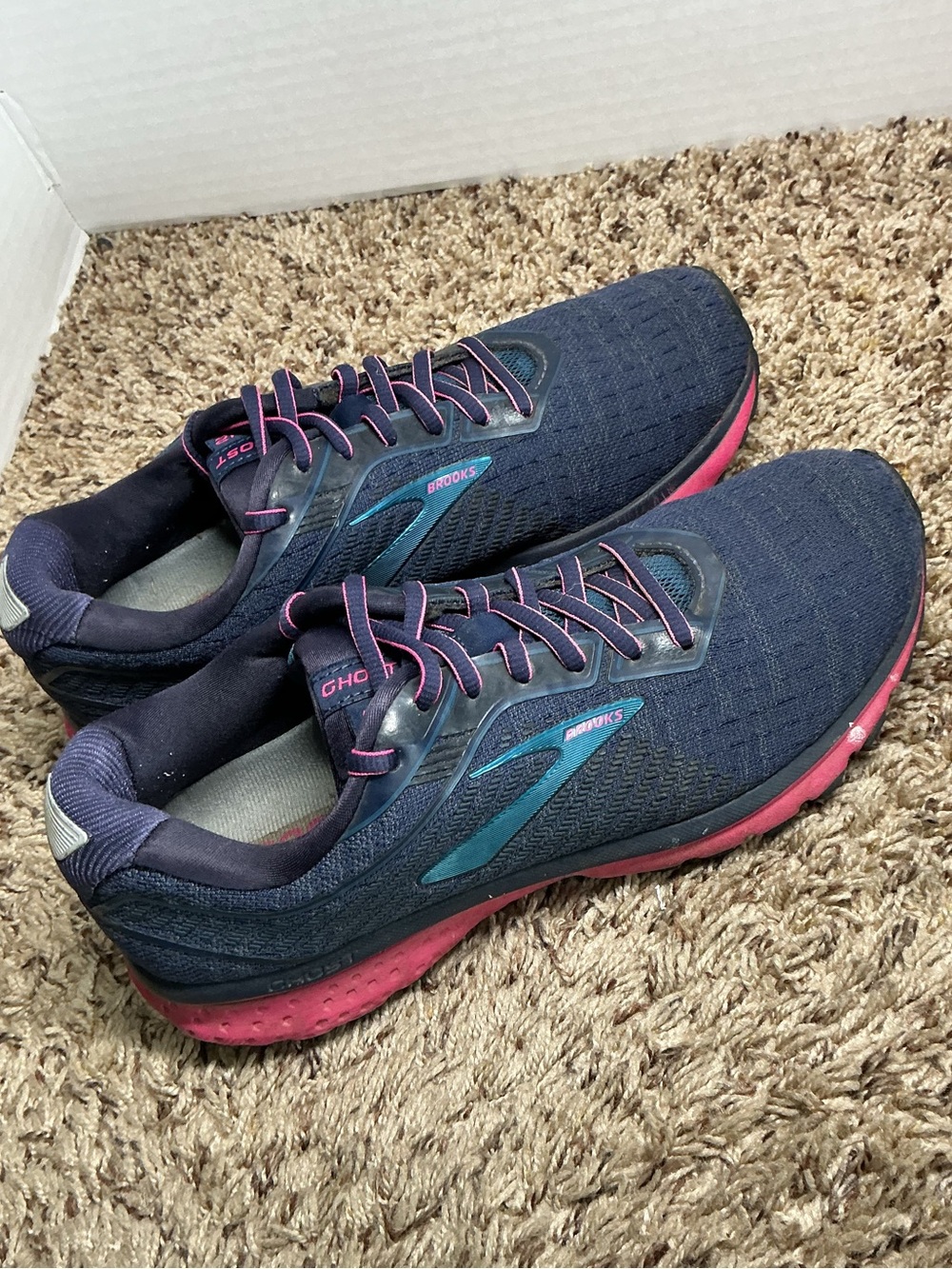 Brooks Ghost 12 Women’s Size 8.5 Navy Pink Running Shoes 1203051B414 - Picture 6 of 16